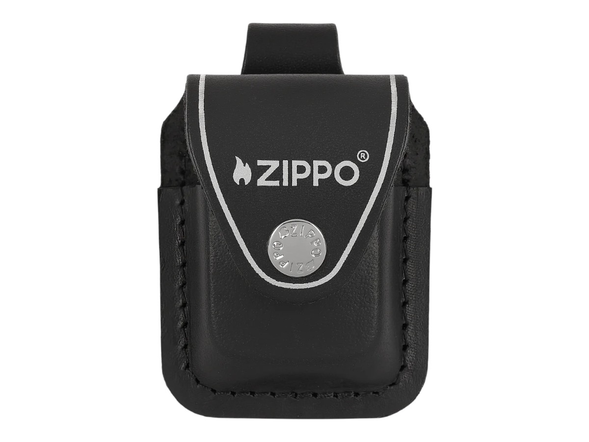 Zippo Ledertasche m.Lasche schw.