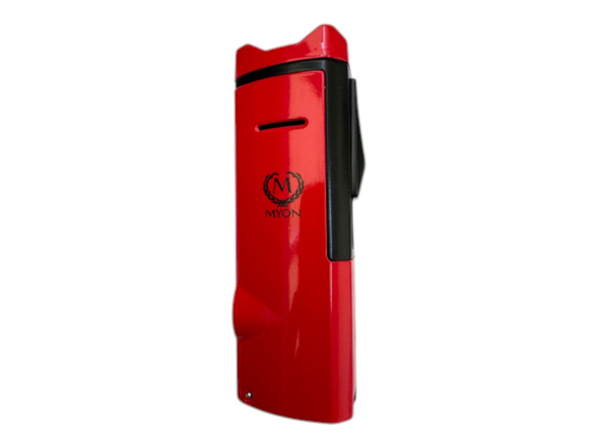 Myon Mons 3-Jet Lighter with Piercer red
