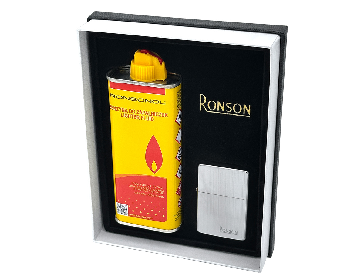 Ronson Gift Set Fluid + Lighter Brushed Silver