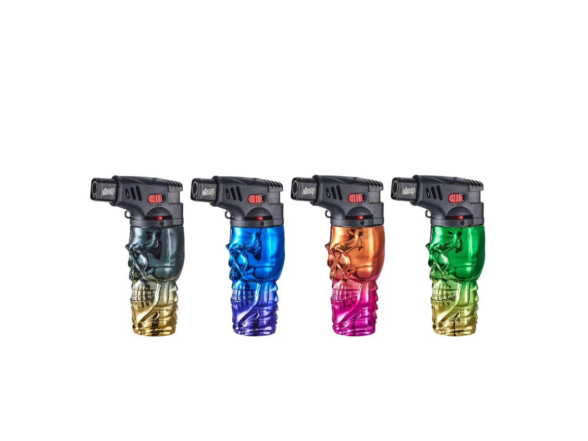 Champ BLUE FLame Anodiz Skull Ligher